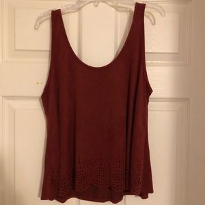 Maroon Suede Tank Top
